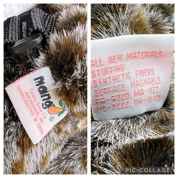 Mango Teddy Bear Co Snow Leopard Plush Cat Backpack 16" RARE - Picture 12 of 12